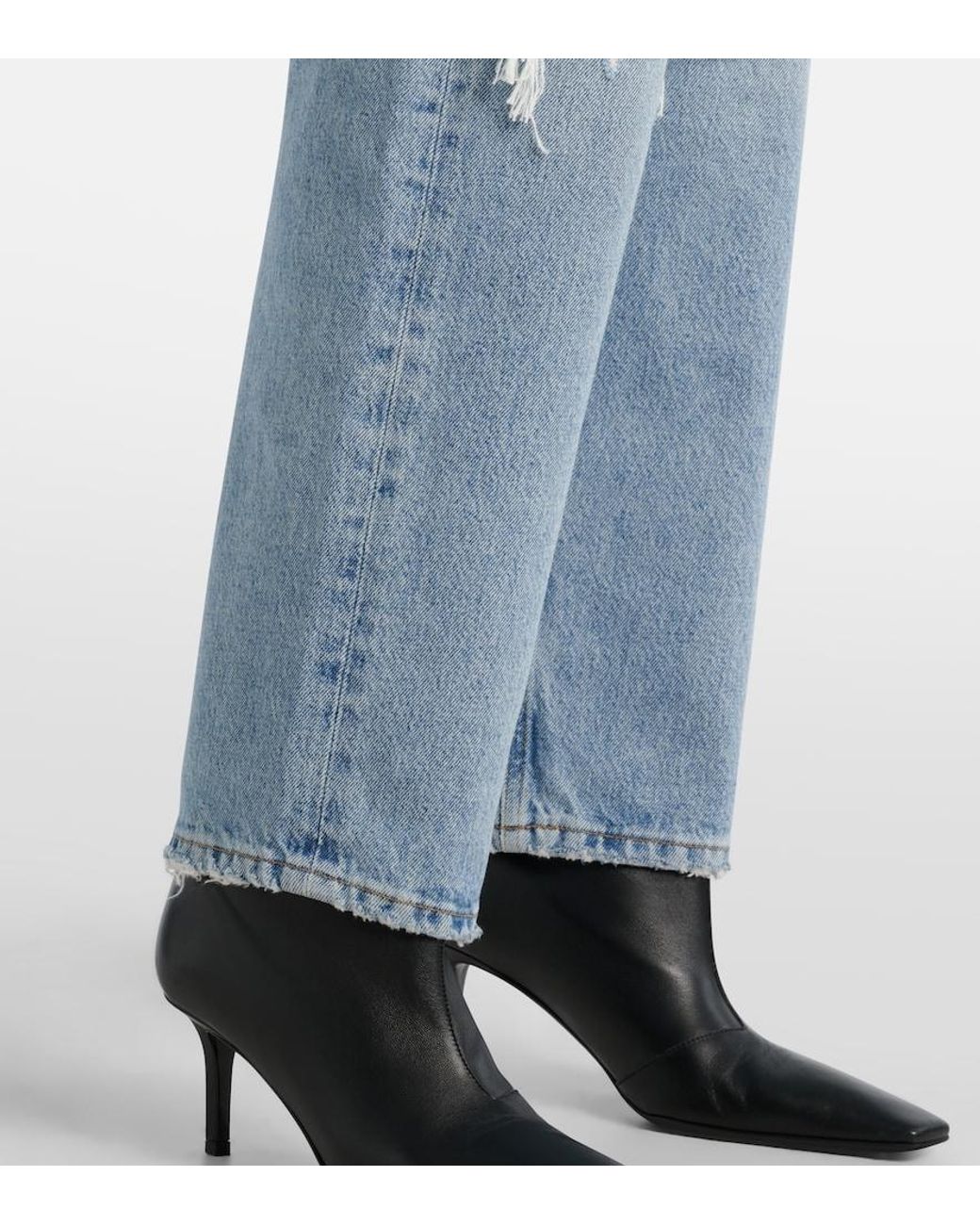 Agolde Blue '90S Mid-Rise Straight Jeans
