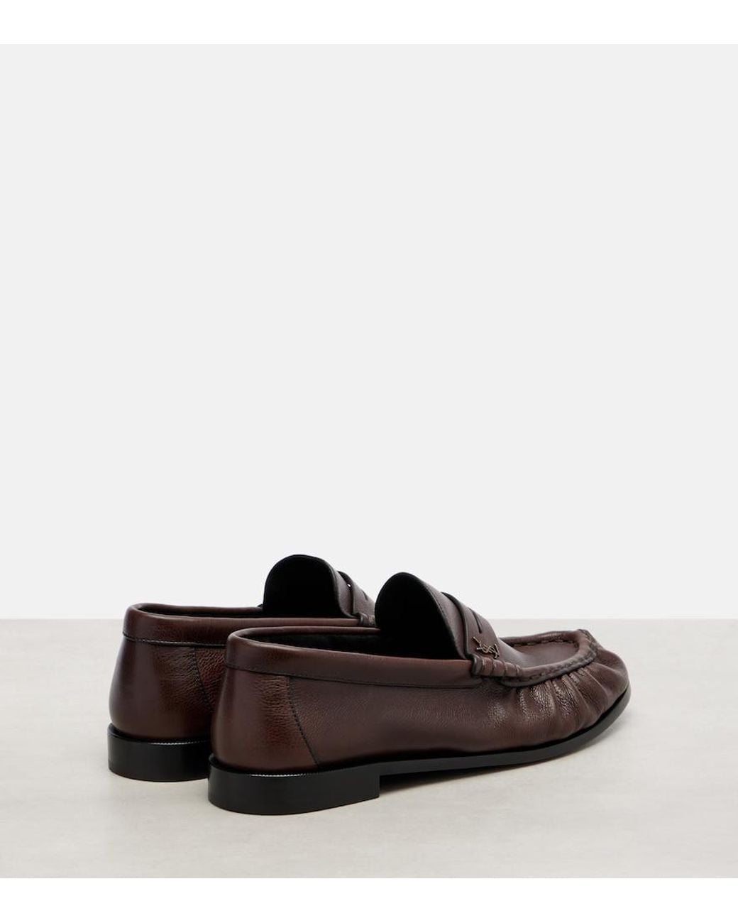 Saint Laurent Brown Le Loafer Leather Penny Loafers