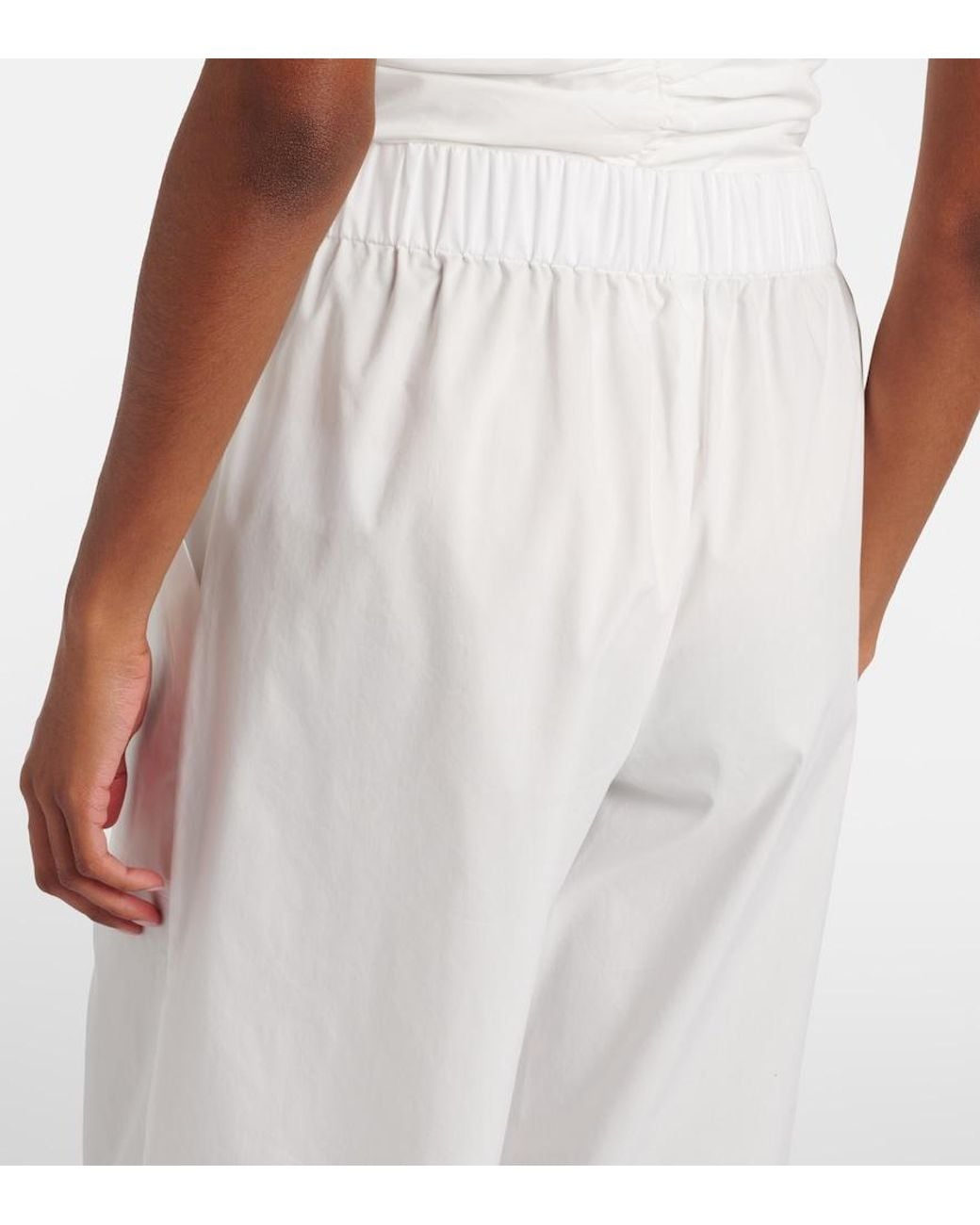 Jonathan Simkhai White Arden Cotton-Blend Wide-Leg Pants