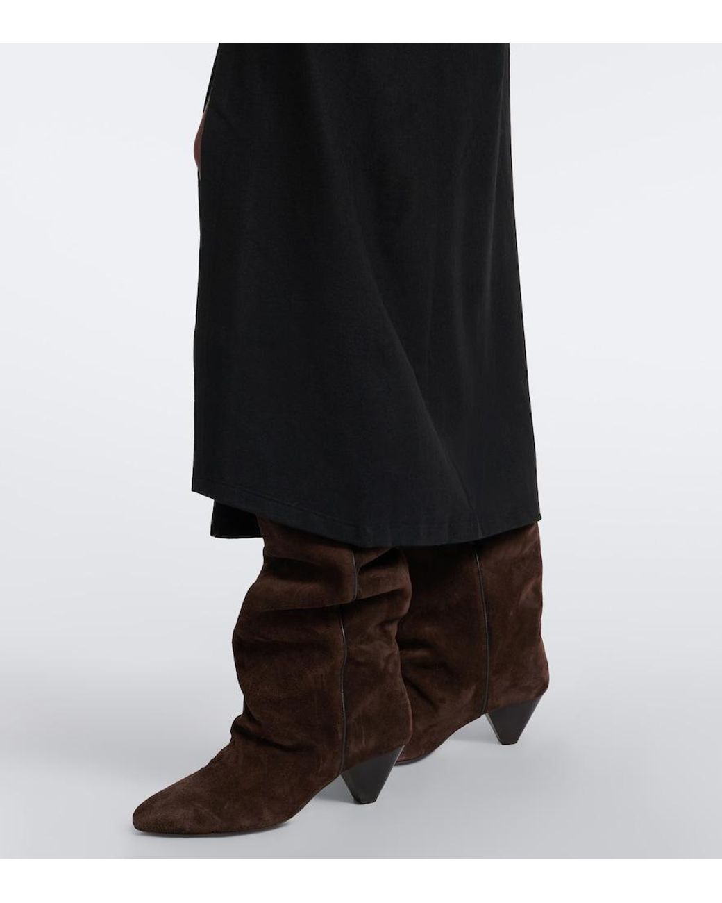 Isabel Marant Black Naery Draped Jersey Midi Dress
