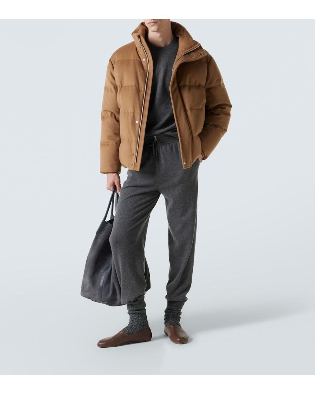 Loro Piana Gray Cashmere Sweatpants for men