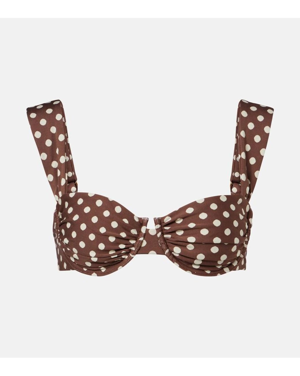 Montce Brown Bella Polka-Dot Bikini Top