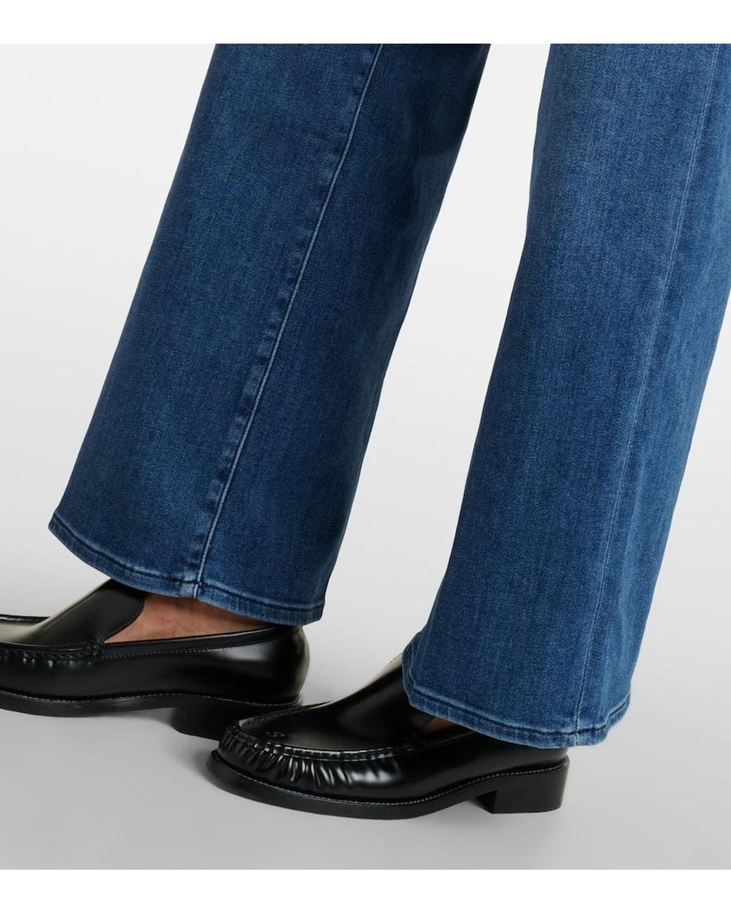 FRAME Blue Le Slim Palazzo Wide-Leg Jeans