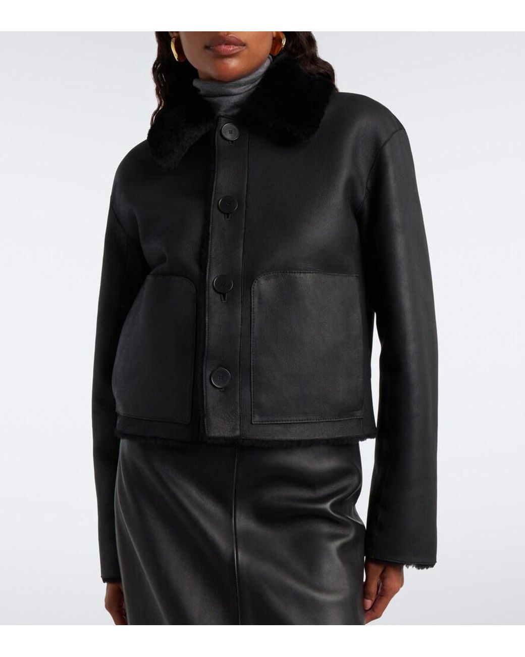Joseph Black Alloway Reversible Shearling Jacket