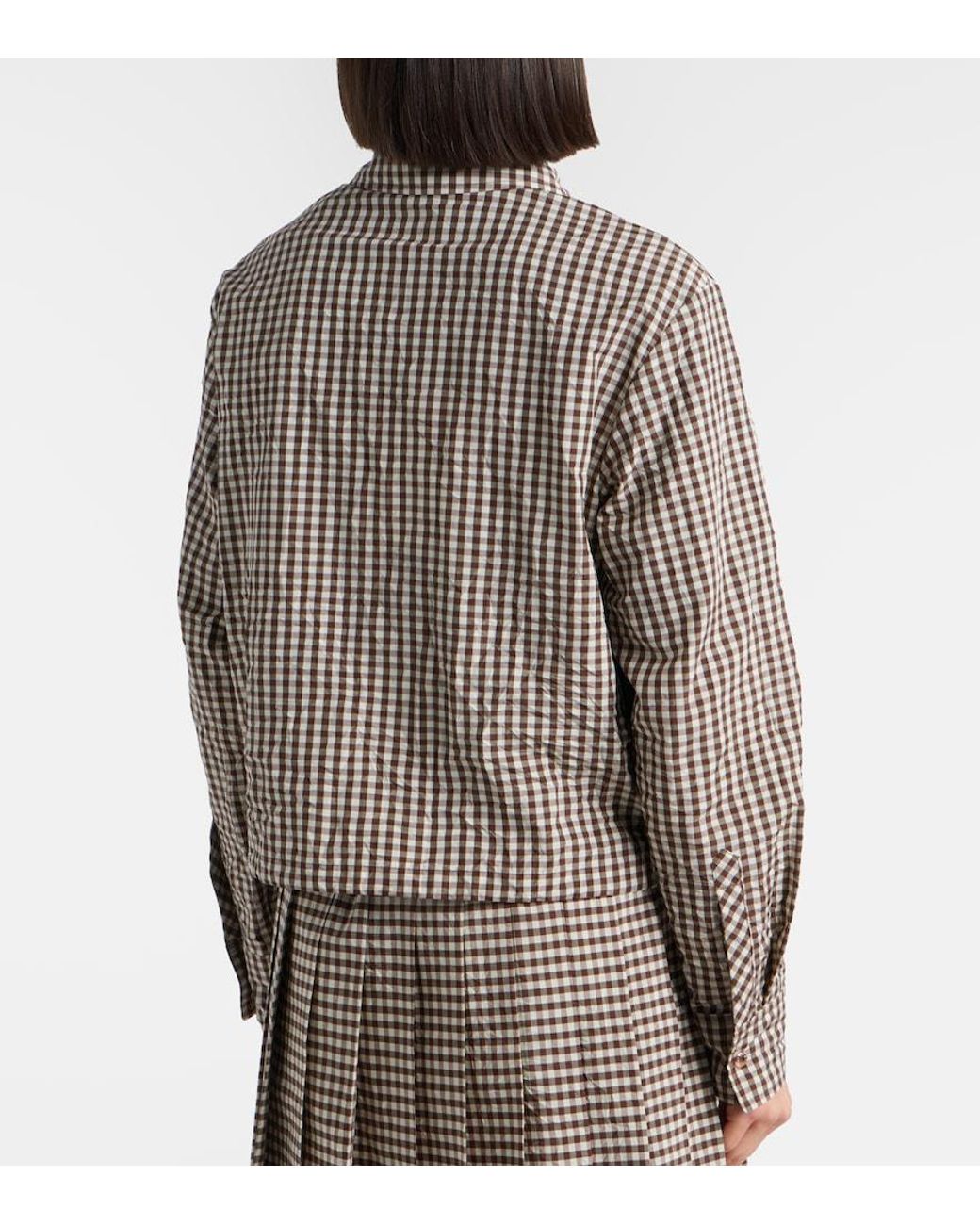 Moncler Brown Checked Cotton-Blend Jacket