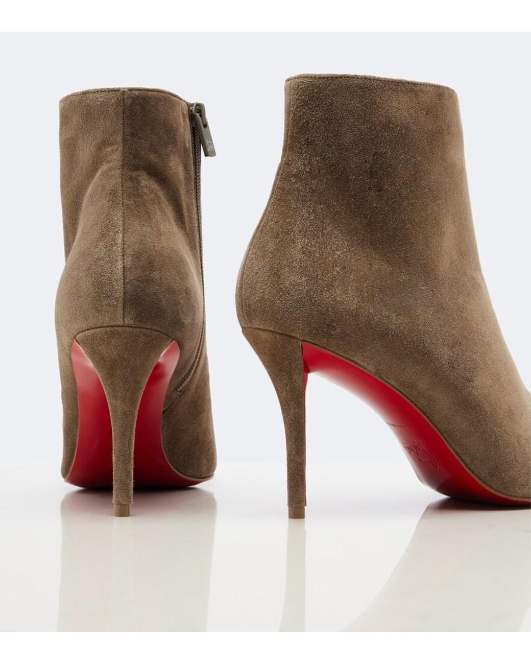 Christian Louboutin Brown Miss Z Suede Ankle Boots