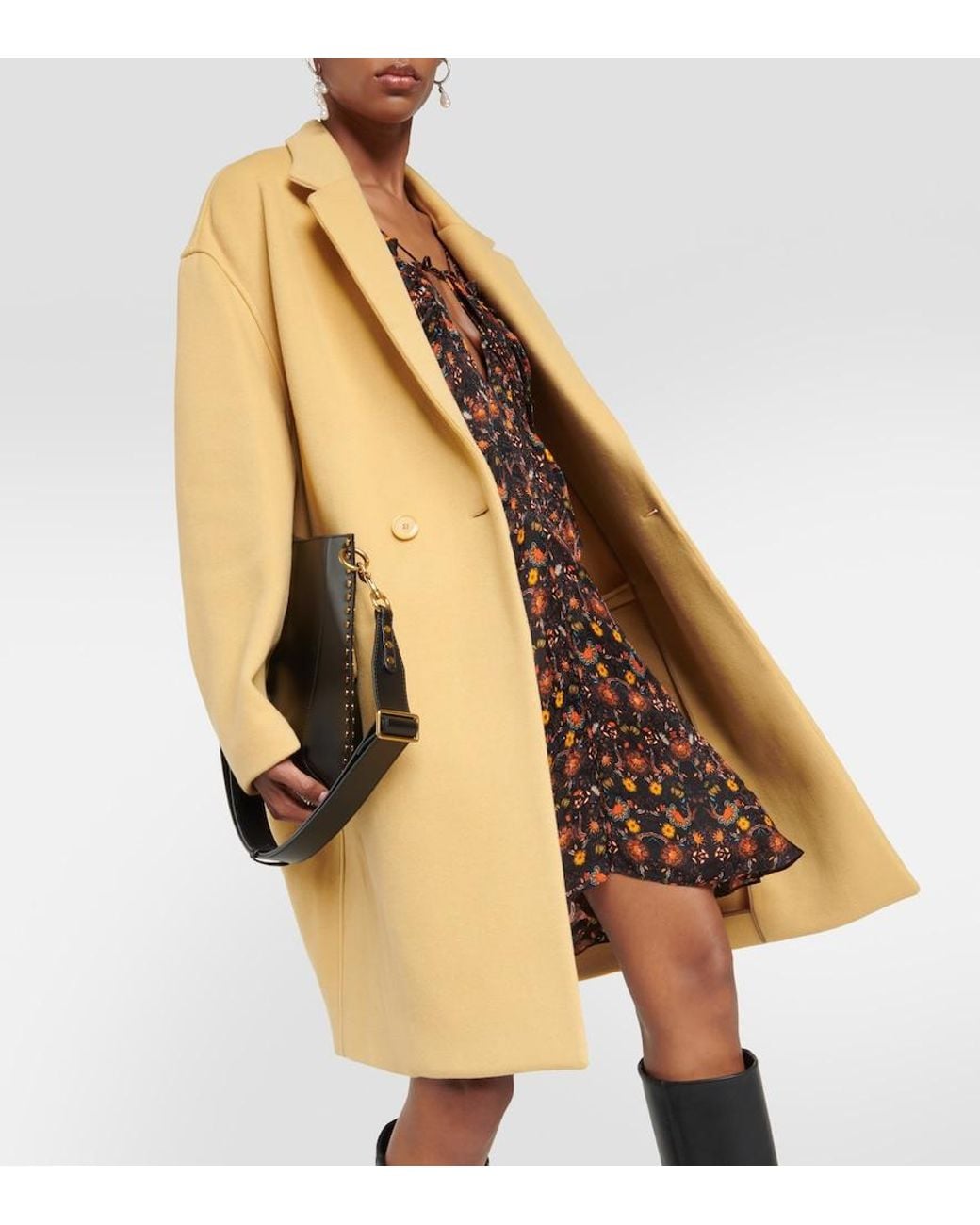Isabel Marant Yellow Efegozi Wool-Blend Coat