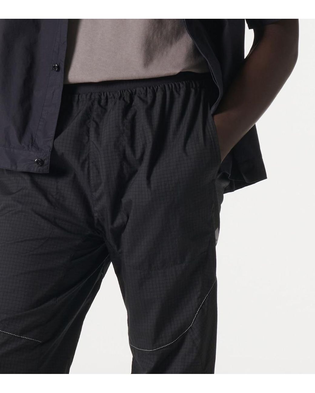 And Wander Black Ripstop Straight Pants for men
