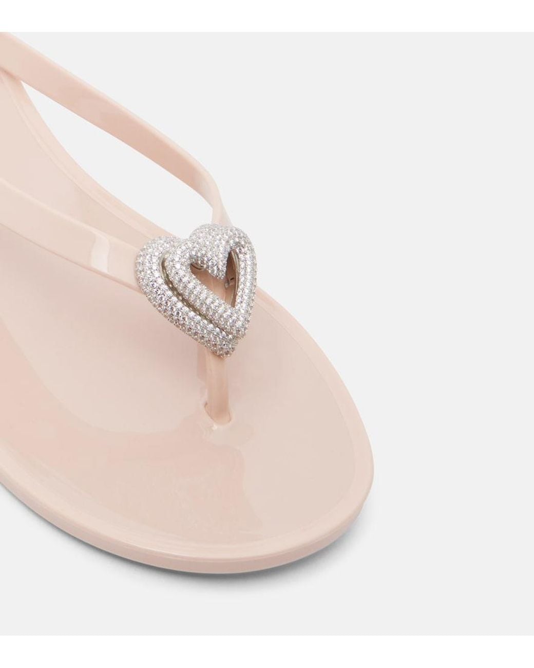 Mach & Mach Pink Riviera Embellished Thong Sandals