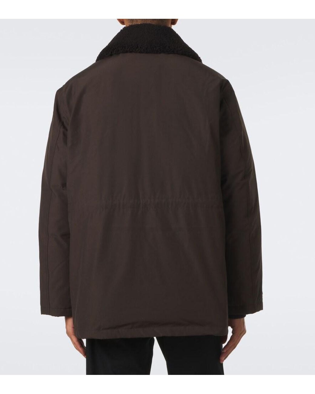 Canada Goose Black Scout Shearling-Trimmed Down Coat for men