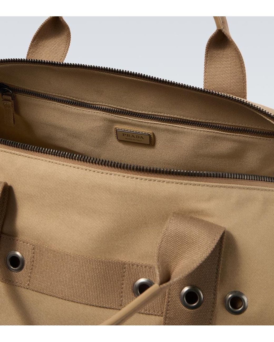 Prada Weekender Aus Canvas in Natural für Herren