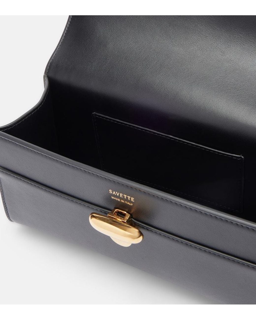 SAVETTE Black Symmetry Chain Mini Leather Crossbody Bag