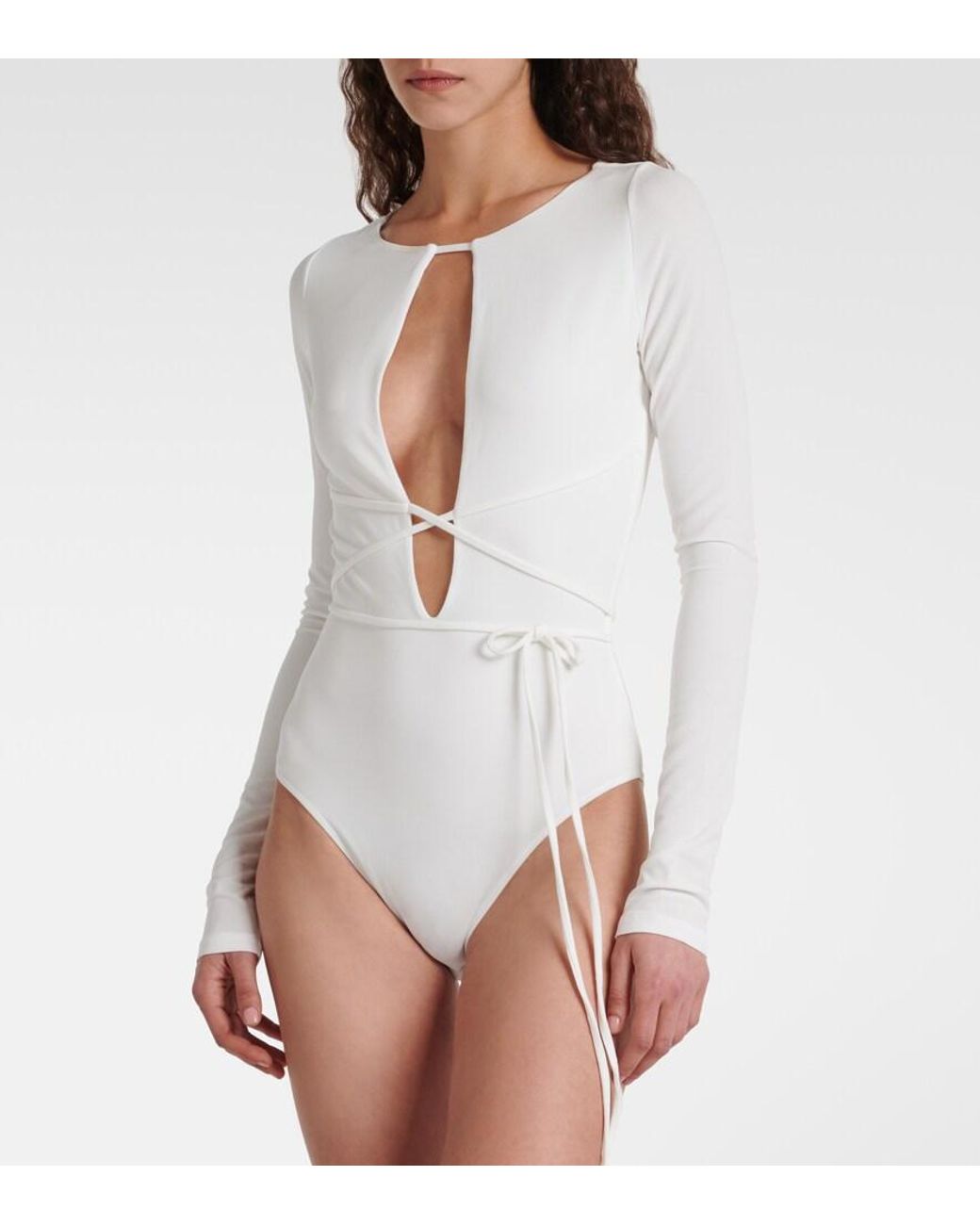 TOVE White Jennifer Cutout Crepe Jersey Bodysuit