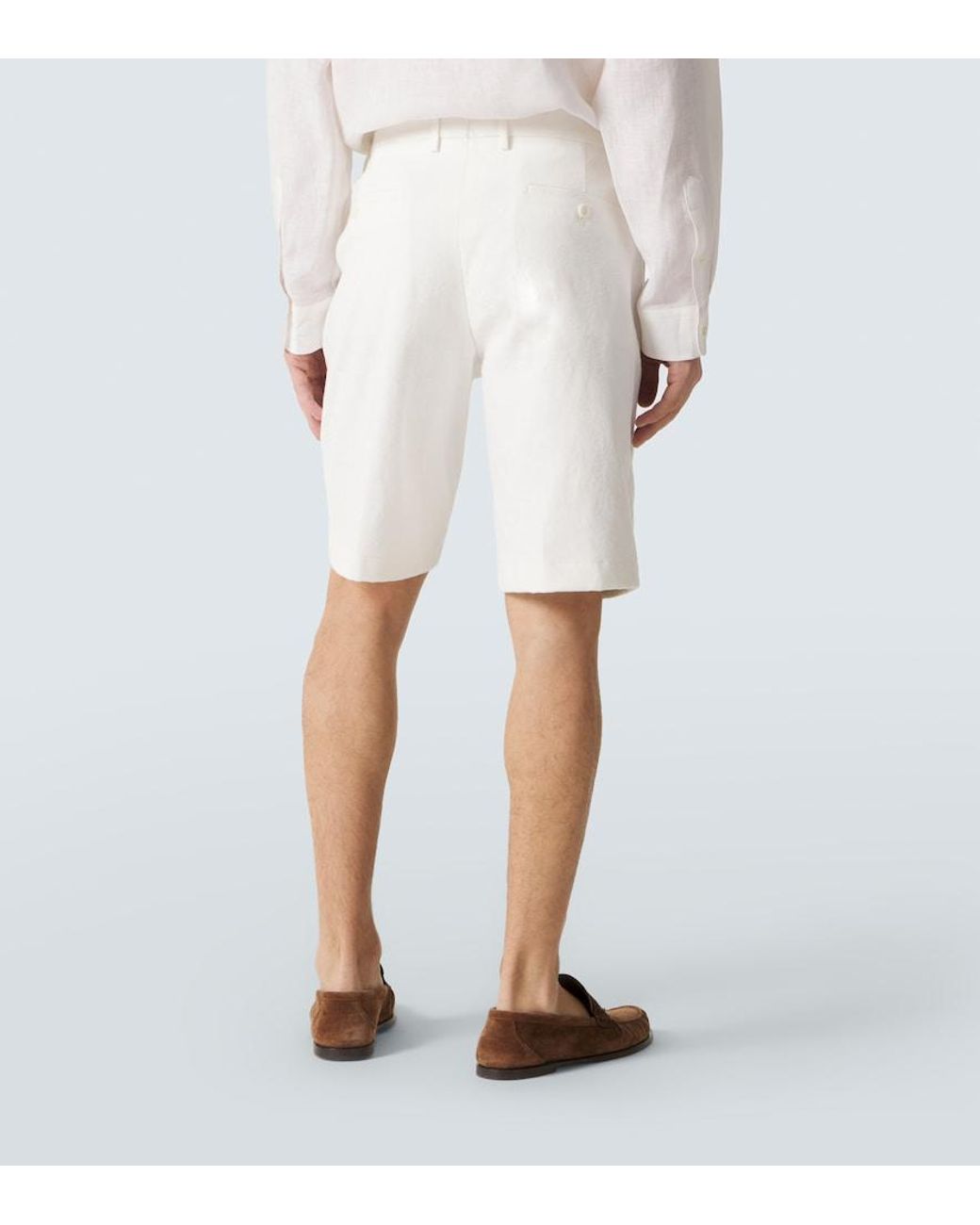 Etro White Cotton-Blend Bermuda Shorts for men