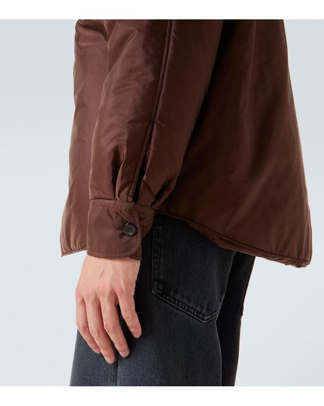 Prada Brown Re-Nylon Logo Shirt for men