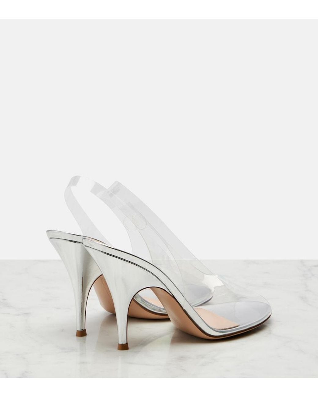 Gianvito Rossi White Sophia Slingback Sandals