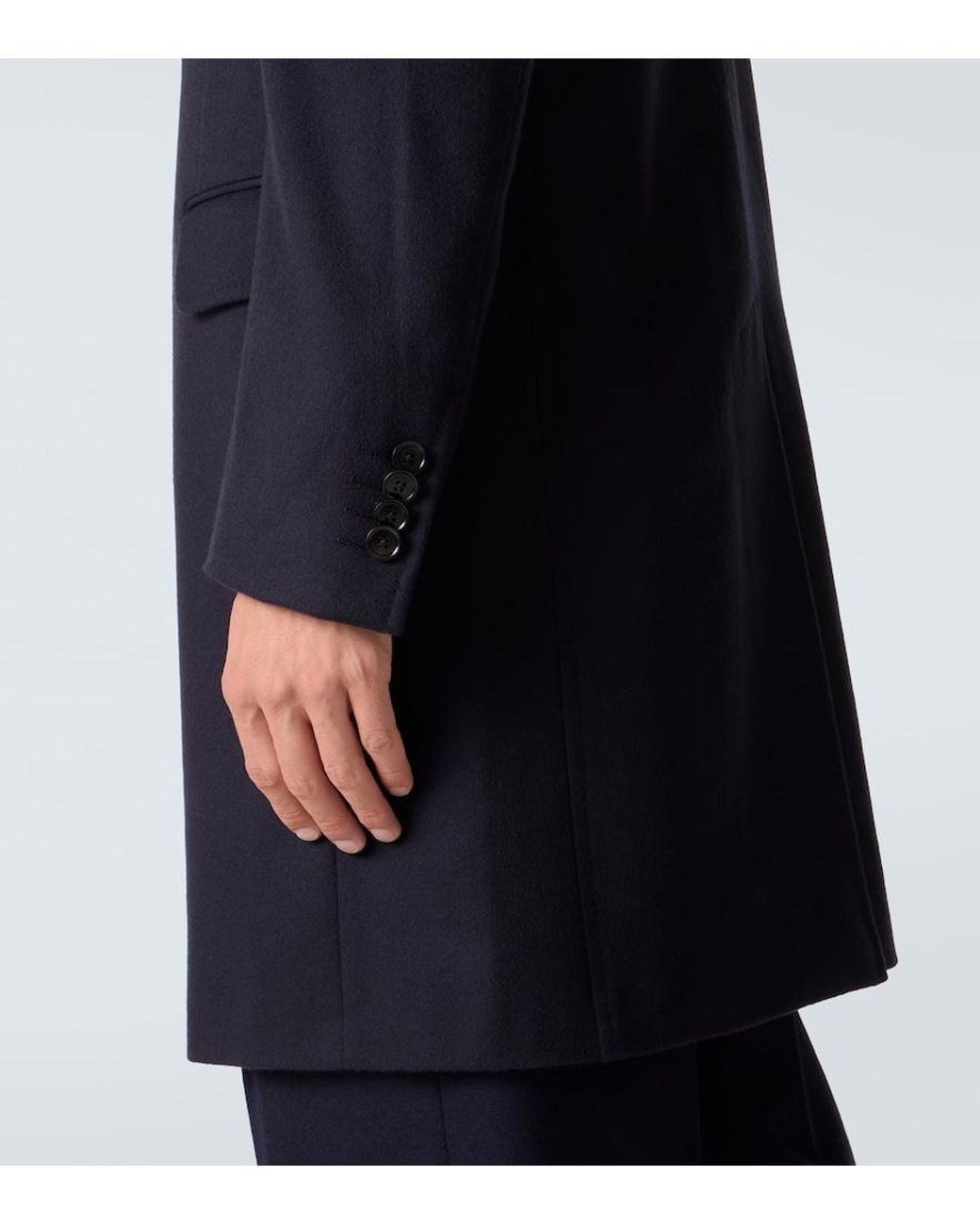 Zegna Blue Wool And Cashmere-Blend Coat for men