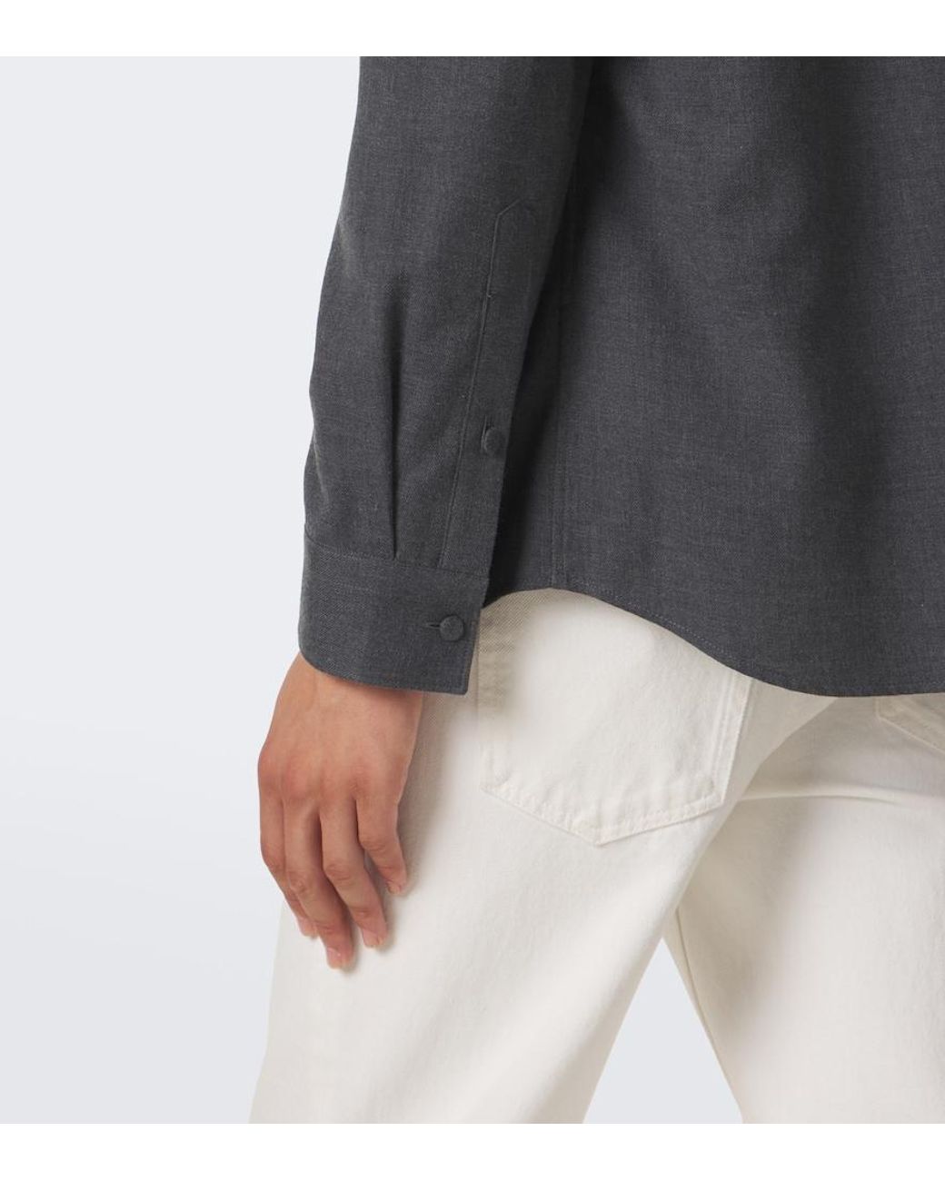 Gabriela Hearst Gray Abbe Cotton And Cashmere Shirt for men