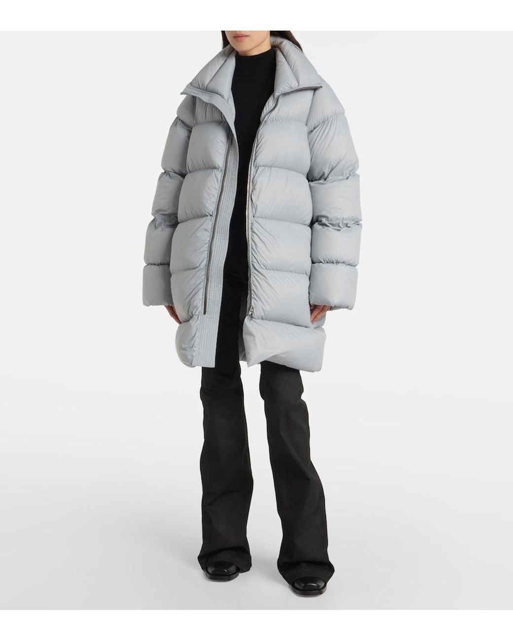 Rick Owens Gray Turtle Oversized Down Jacket