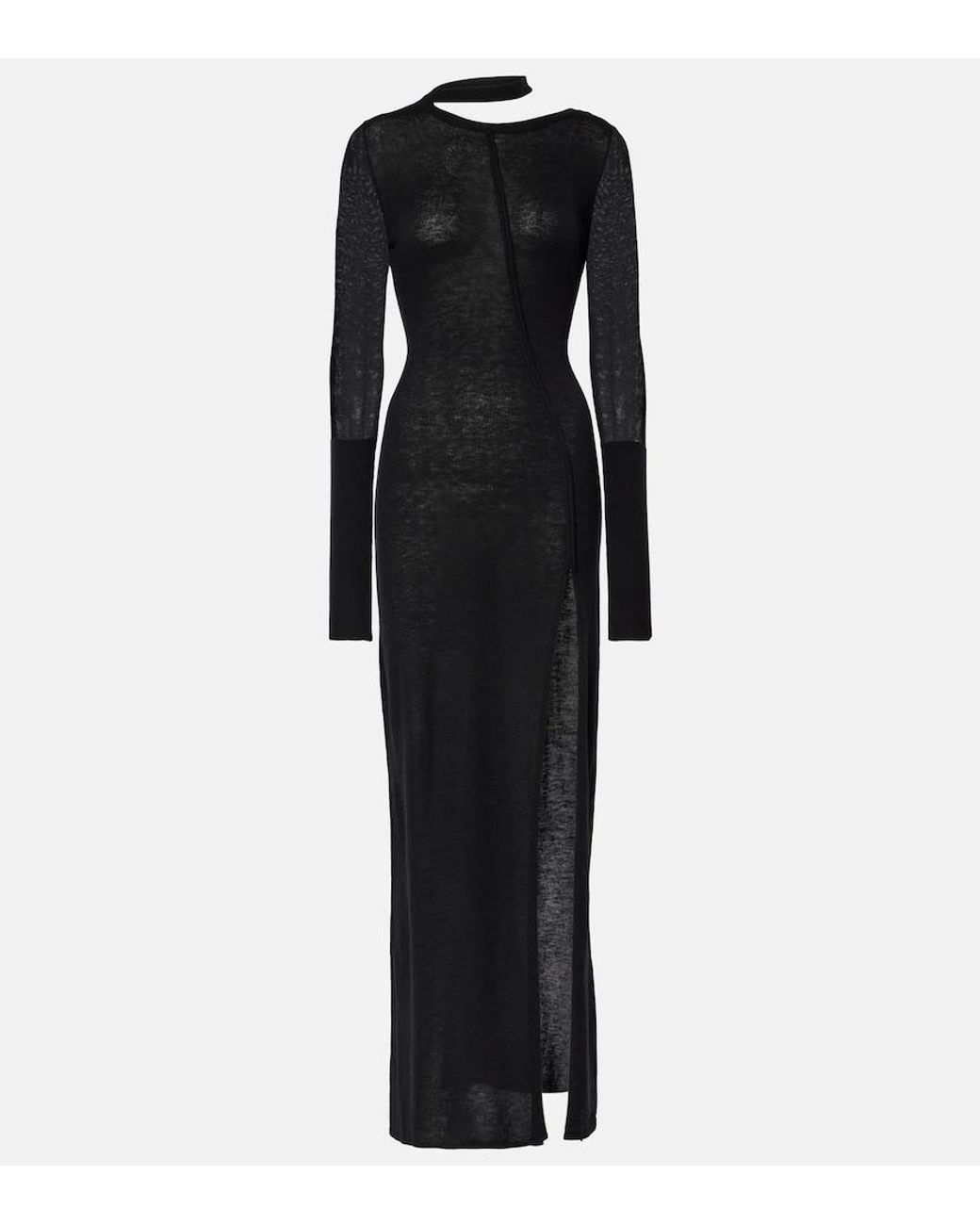 DIDU Black Wool Maxi Dress