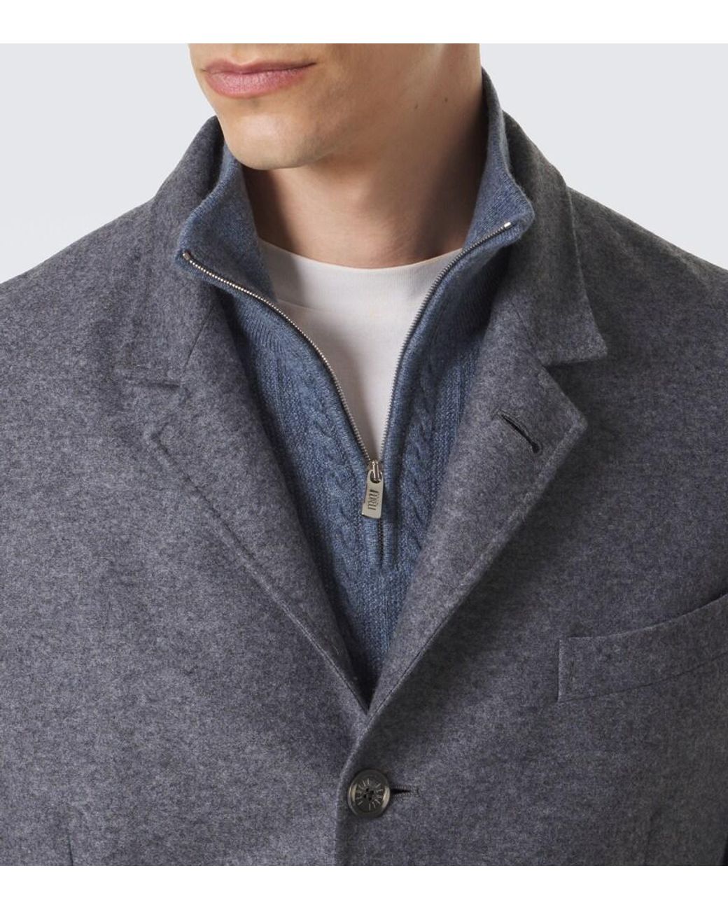 Blazer De Cachemir Fedeli de hombre de color Gray