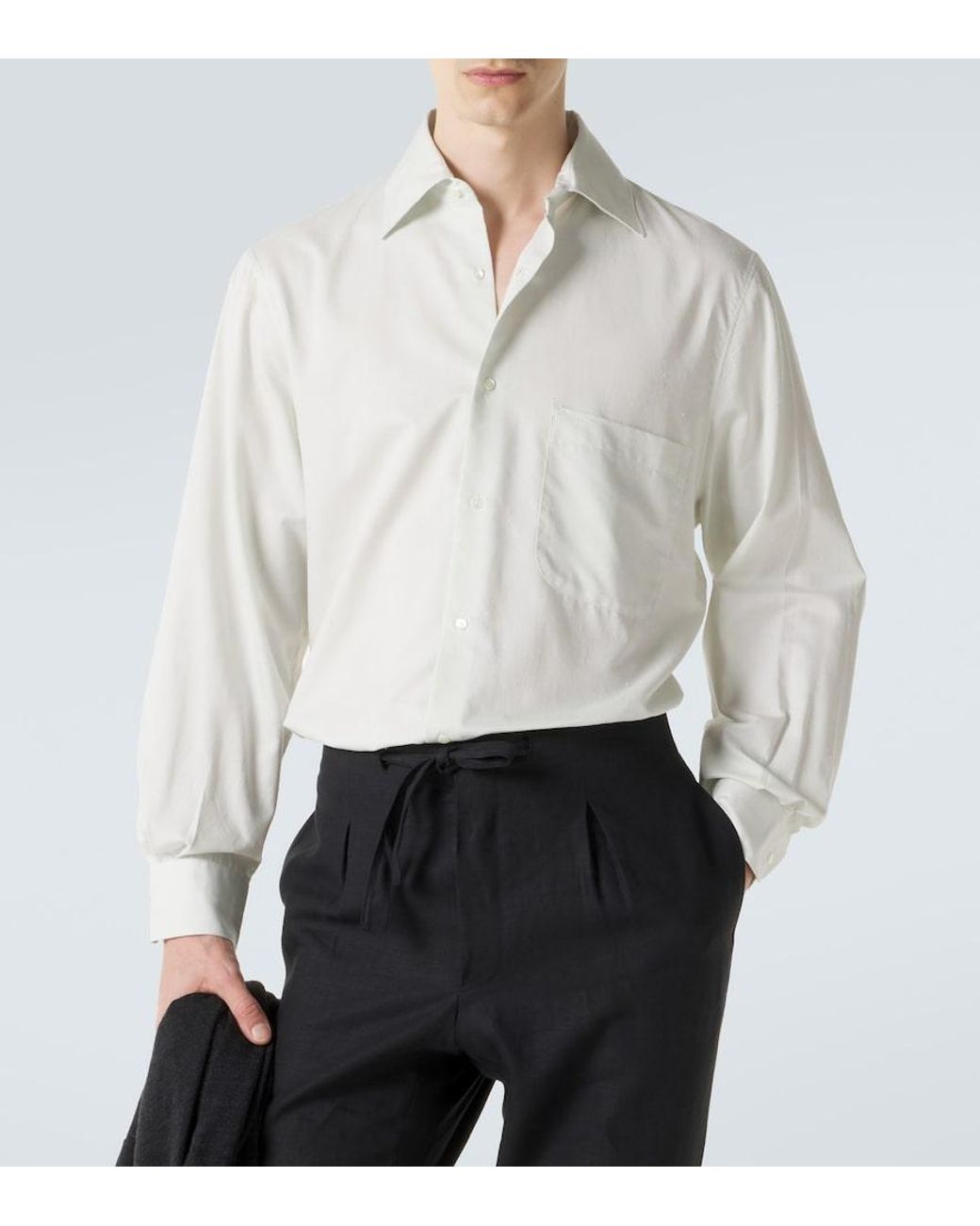 STÒFFA White Cotton And Silk Shirt for men