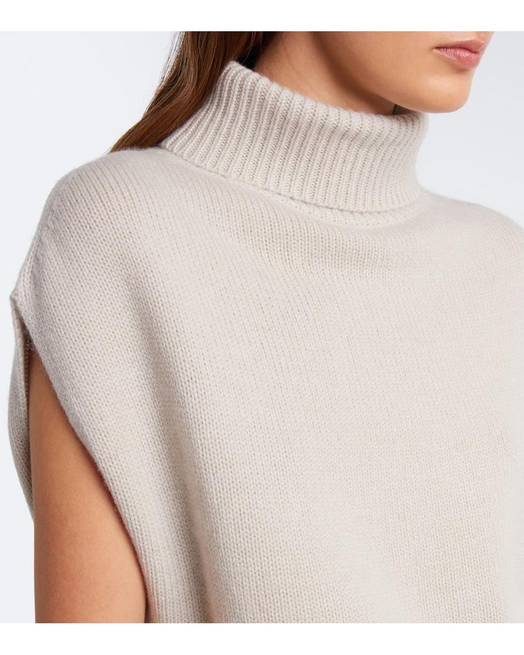 Jardin Des Orangers White Wool And Cashmere Turtleneck Sweater Vest
