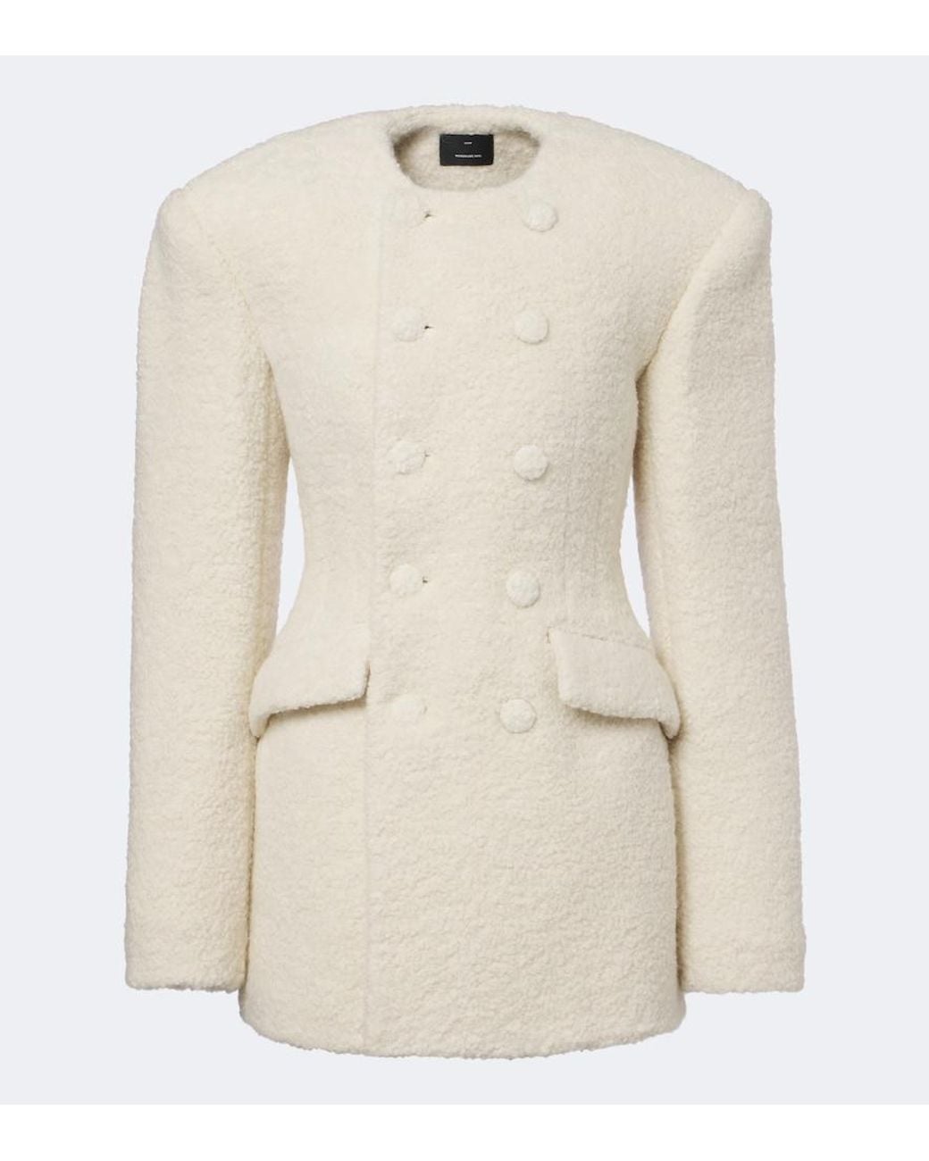 Wardrobe NYC Natural Alpaca And Wool-Blend Boucle Blazer Dress