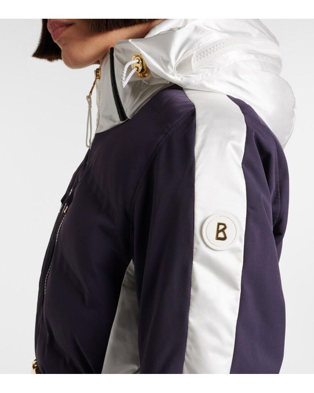 Bogner Blue Kira Belted Hooded Down Ski Jacket