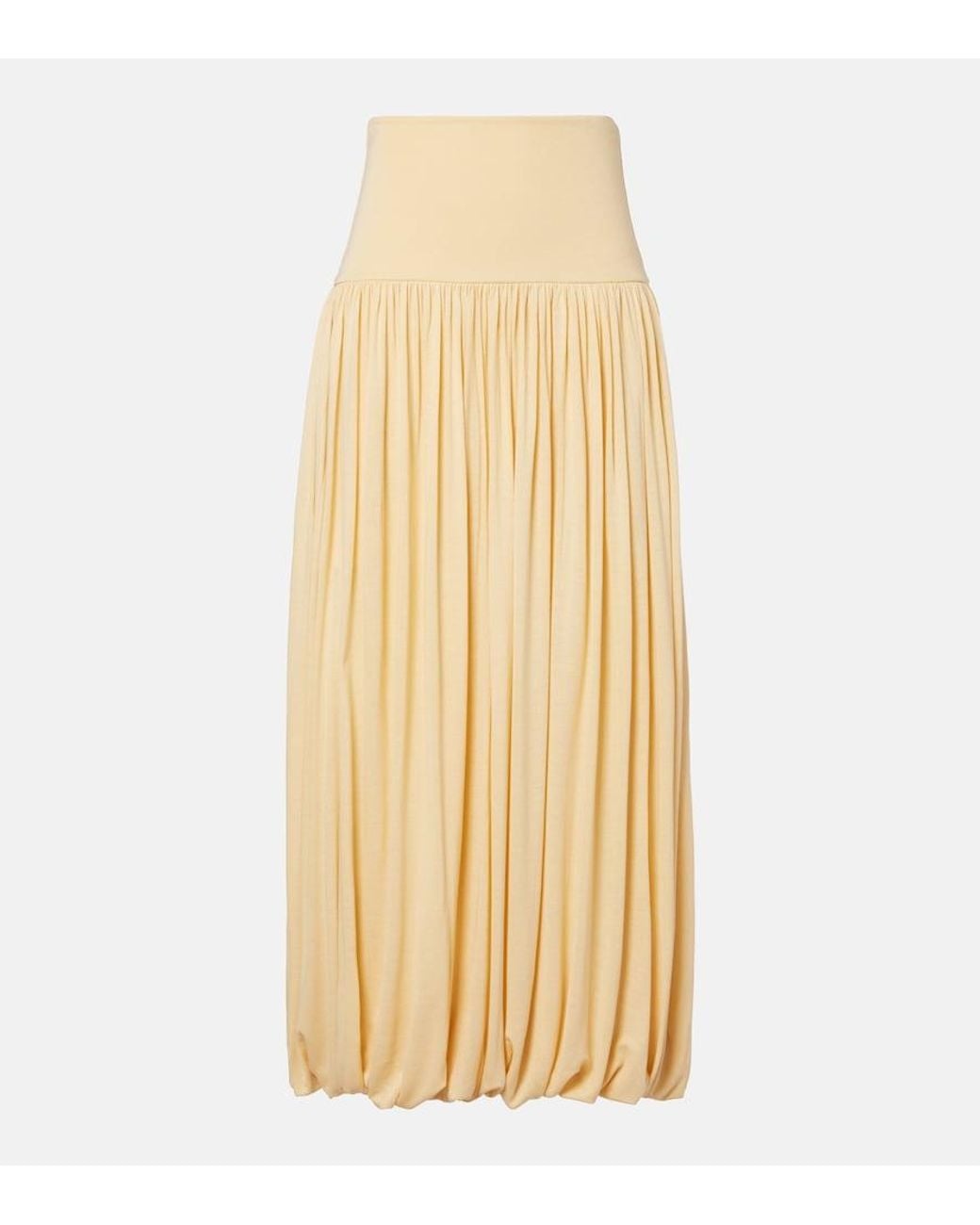 Totême Natural Gathered Jersey Midi Skirt