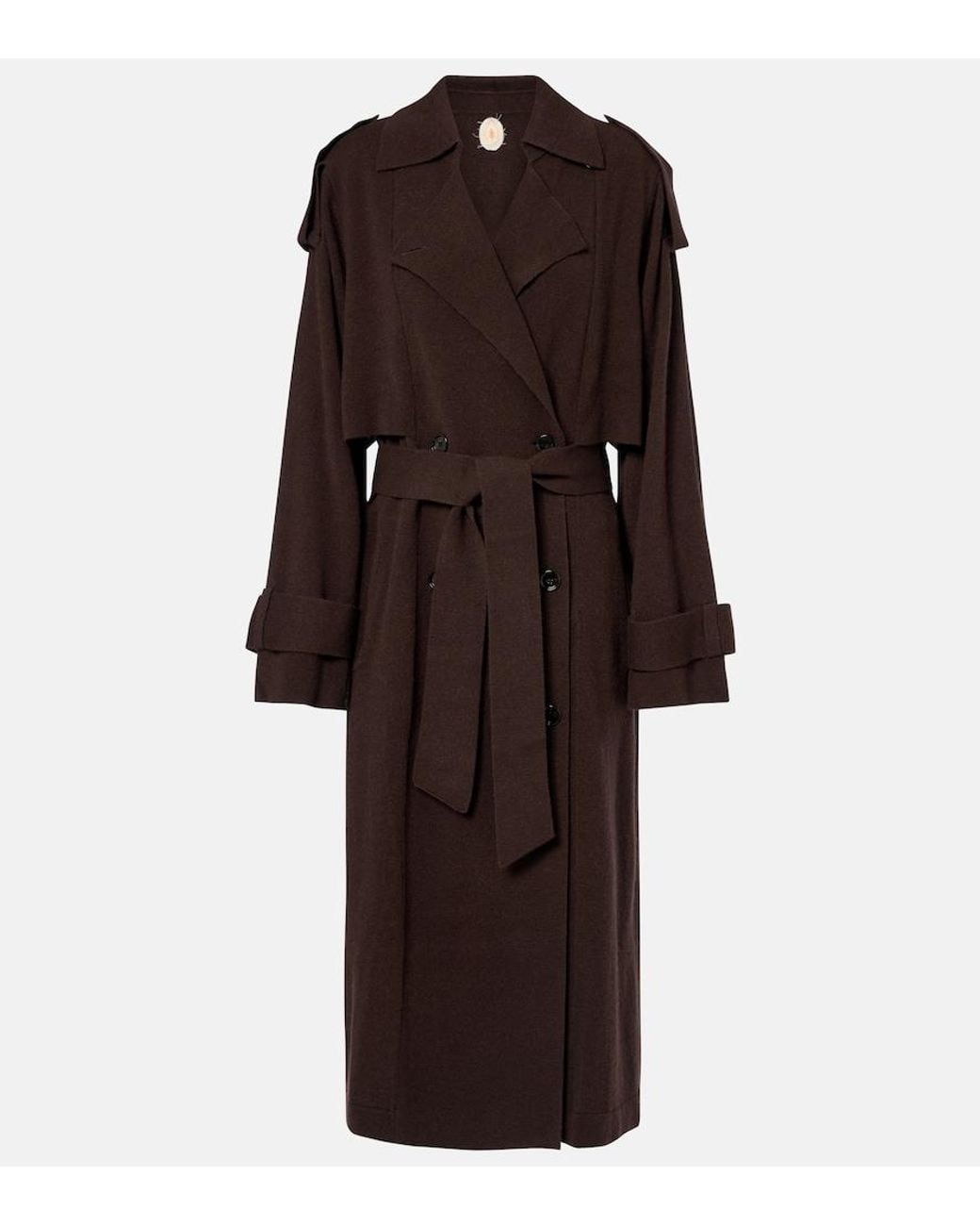 Jardin Des Orangers Brown Wool And Cashmere Trench Coat