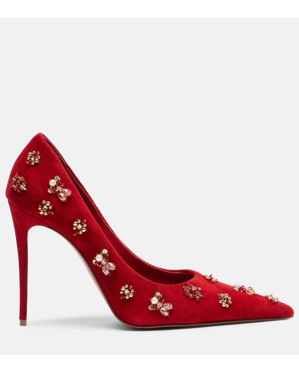 Christian Louboutin Red Mix Kate 100 Suede Pump