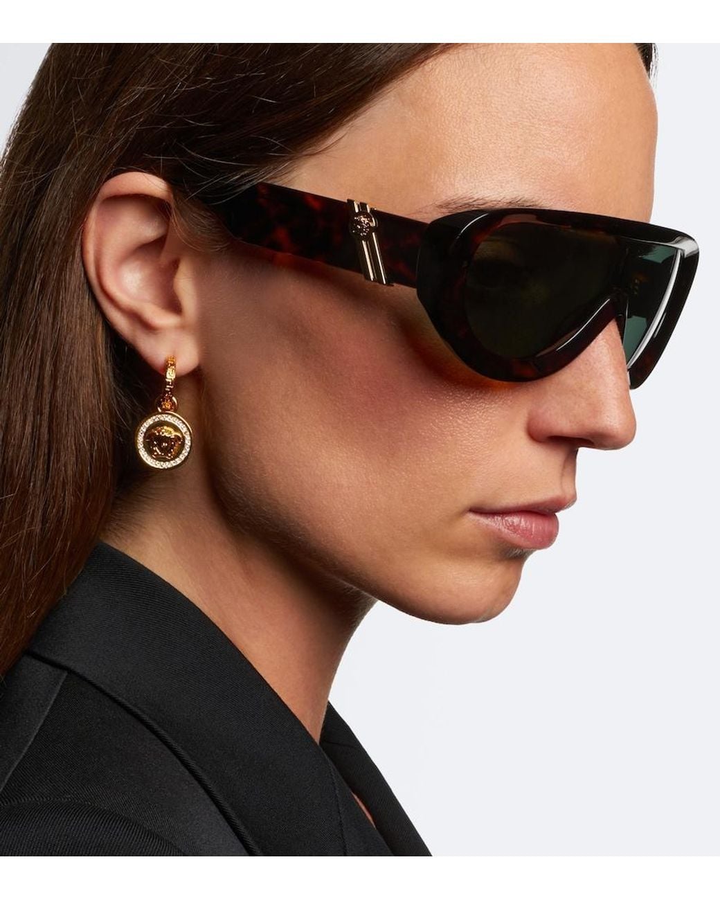 Versace Green Eckige Sonnenbrille Peggy
