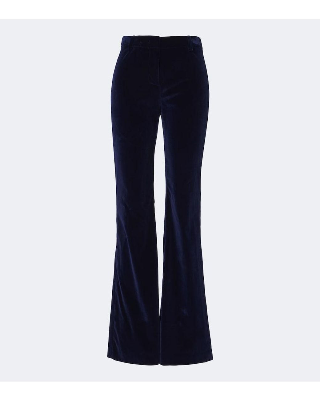 Etro Blue Cotton Velvet Flared Pants
