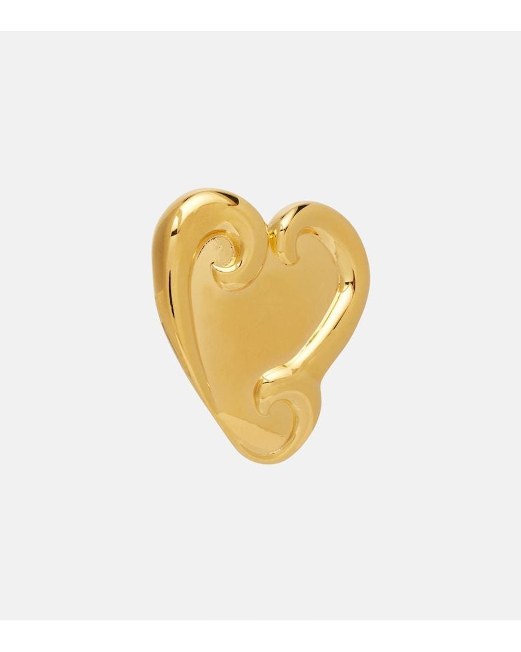 Oscar de la Renta Metallic Swirl Heart Clip-On Earrings