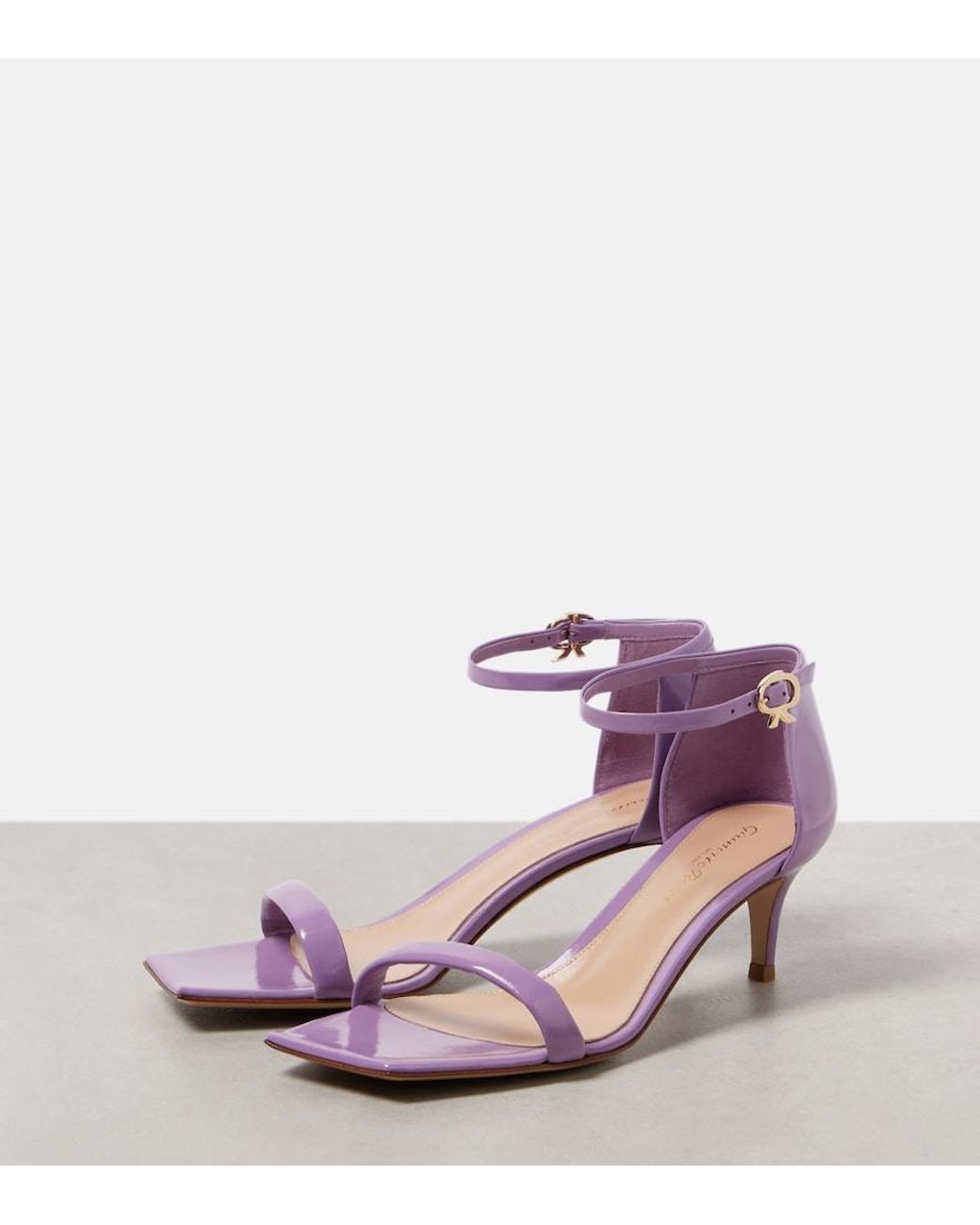 Gianvito Rossi Purple Rhys 55 Patent Leather Sandals