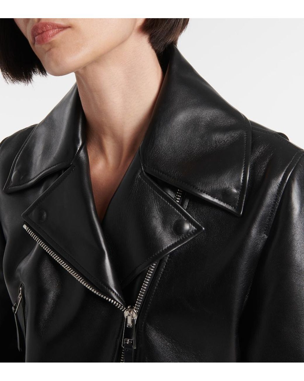Givenchy Black Cocoon Cropped Leather Biker Jacket