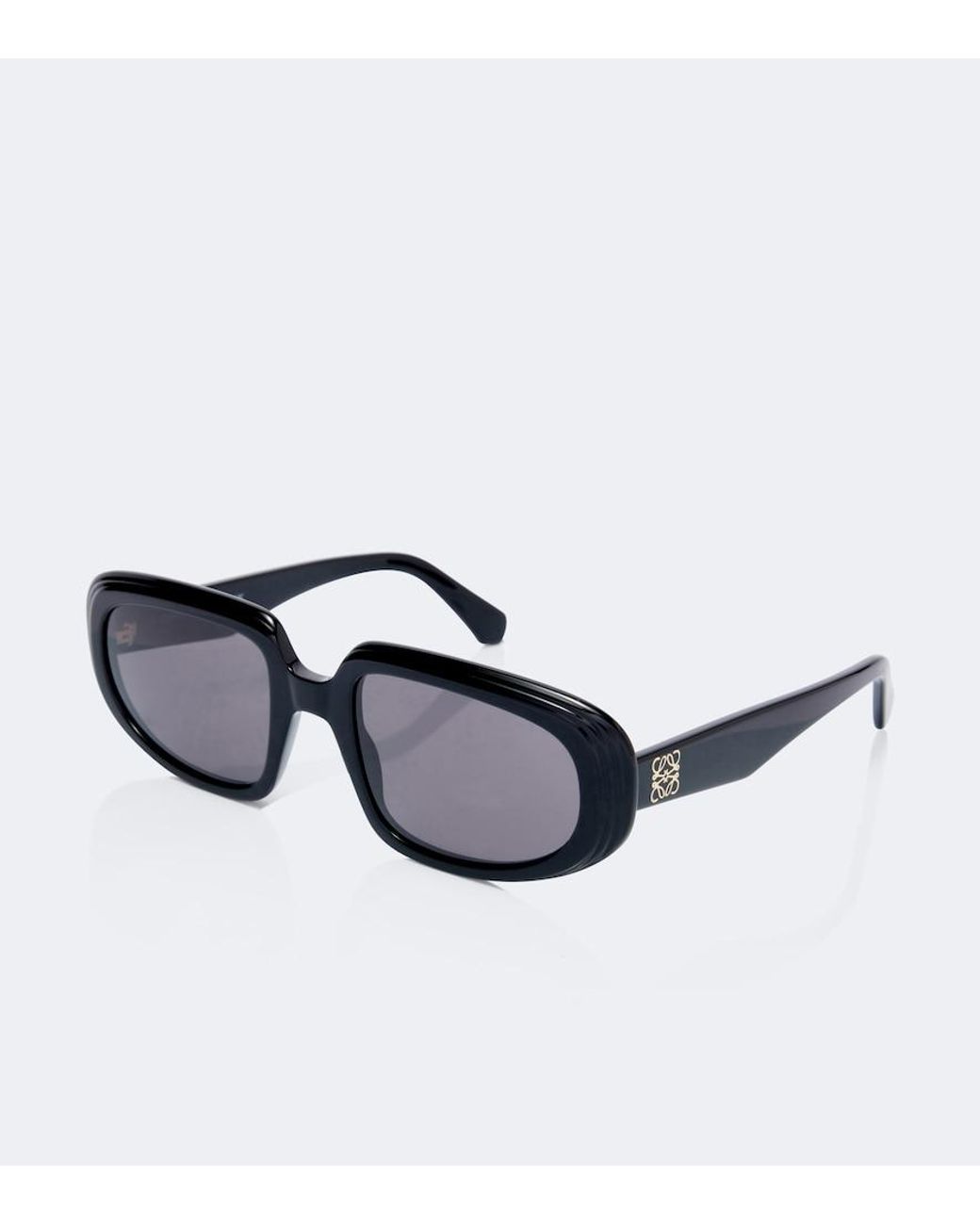 Loewe Black Mini Anagram Steps Rectangular Sunglasses