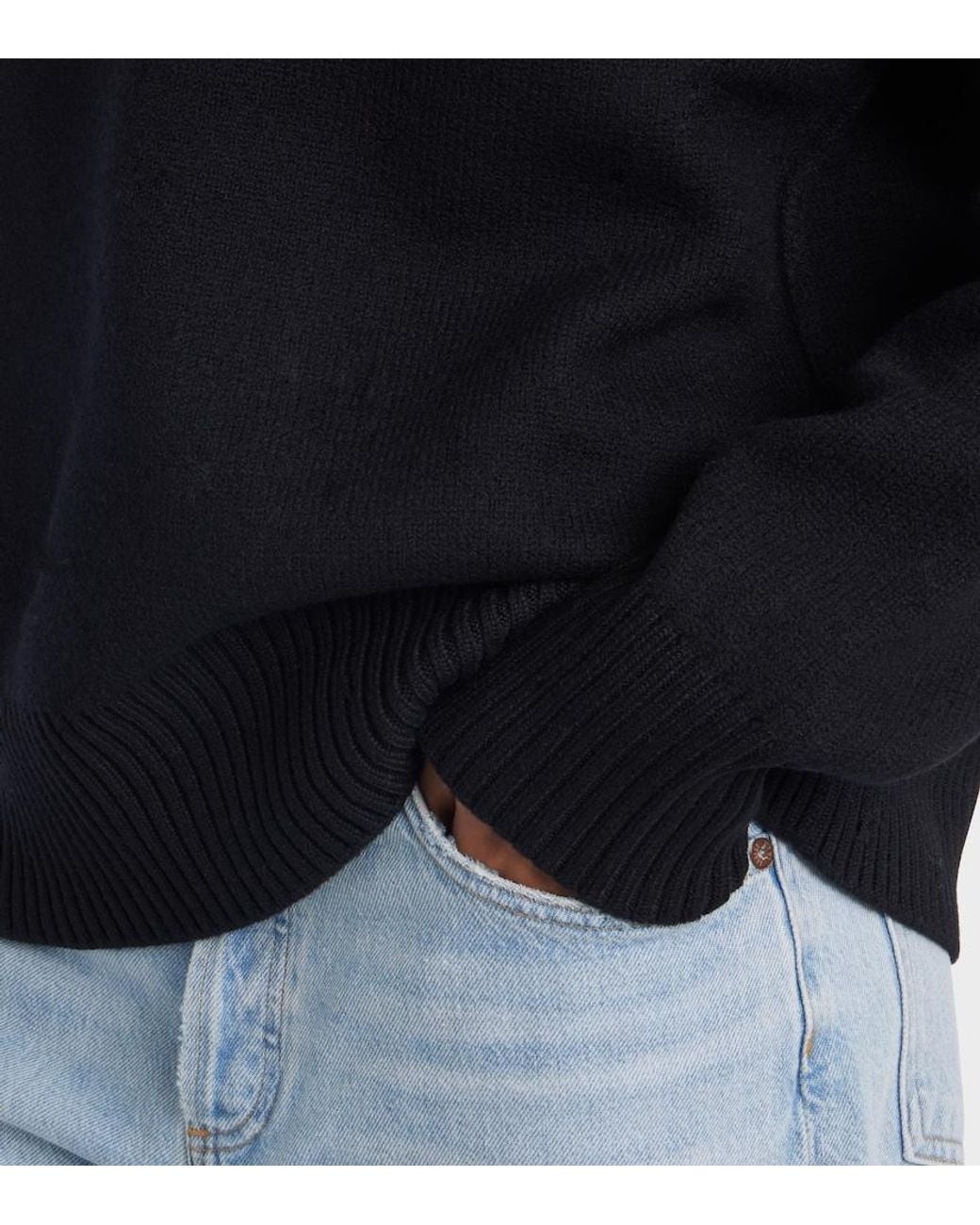 AMI Black Ami De Cour Virgin Wool Sweater