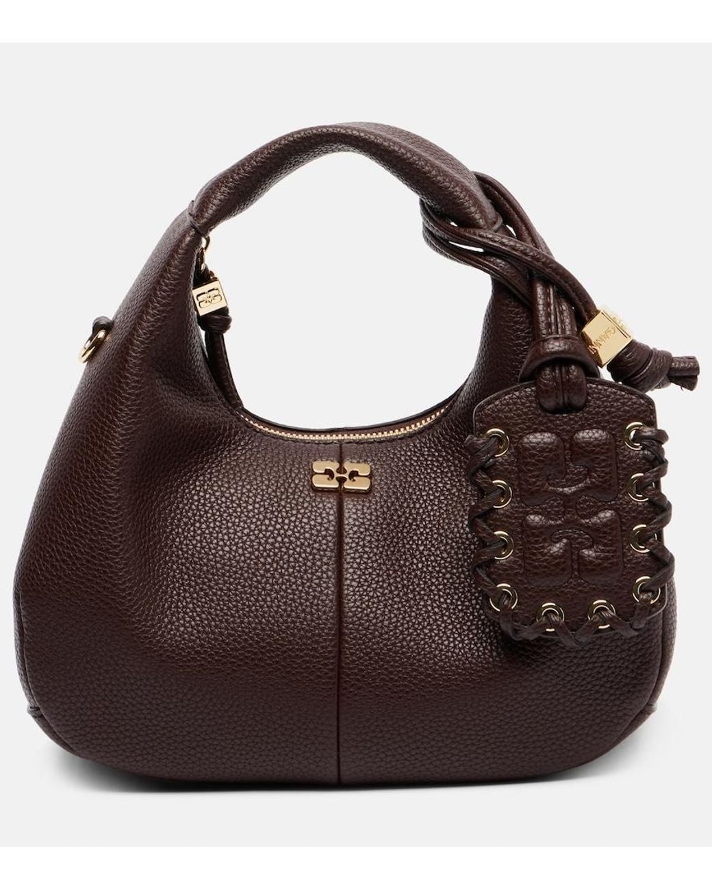 Ganni Brown Mini Tote Bag