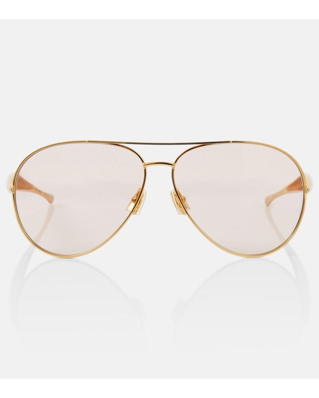 Bottega Veneta Brown Sardine Aviator Sunglasses