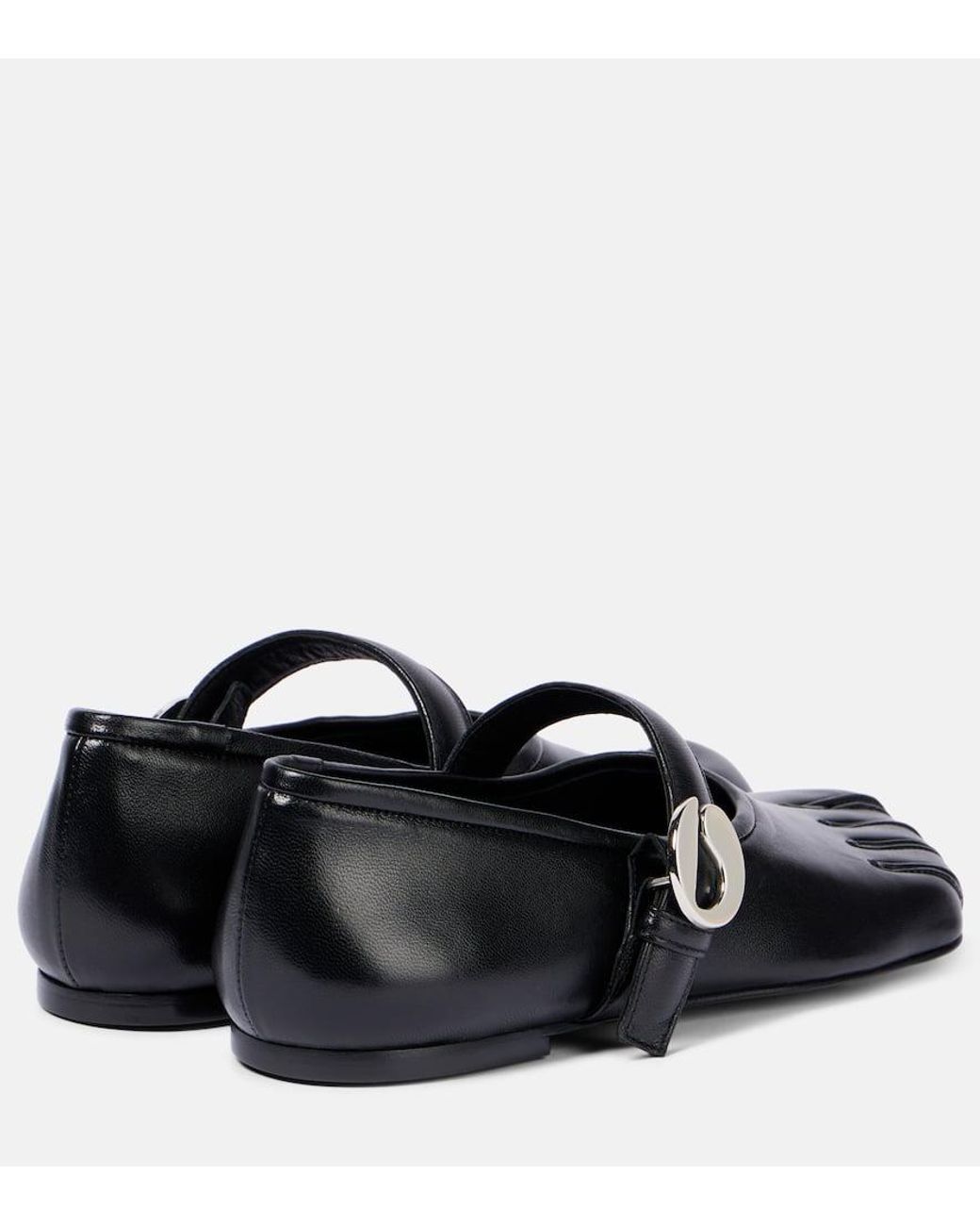 Coperni Black Leather Mary Jane Flats