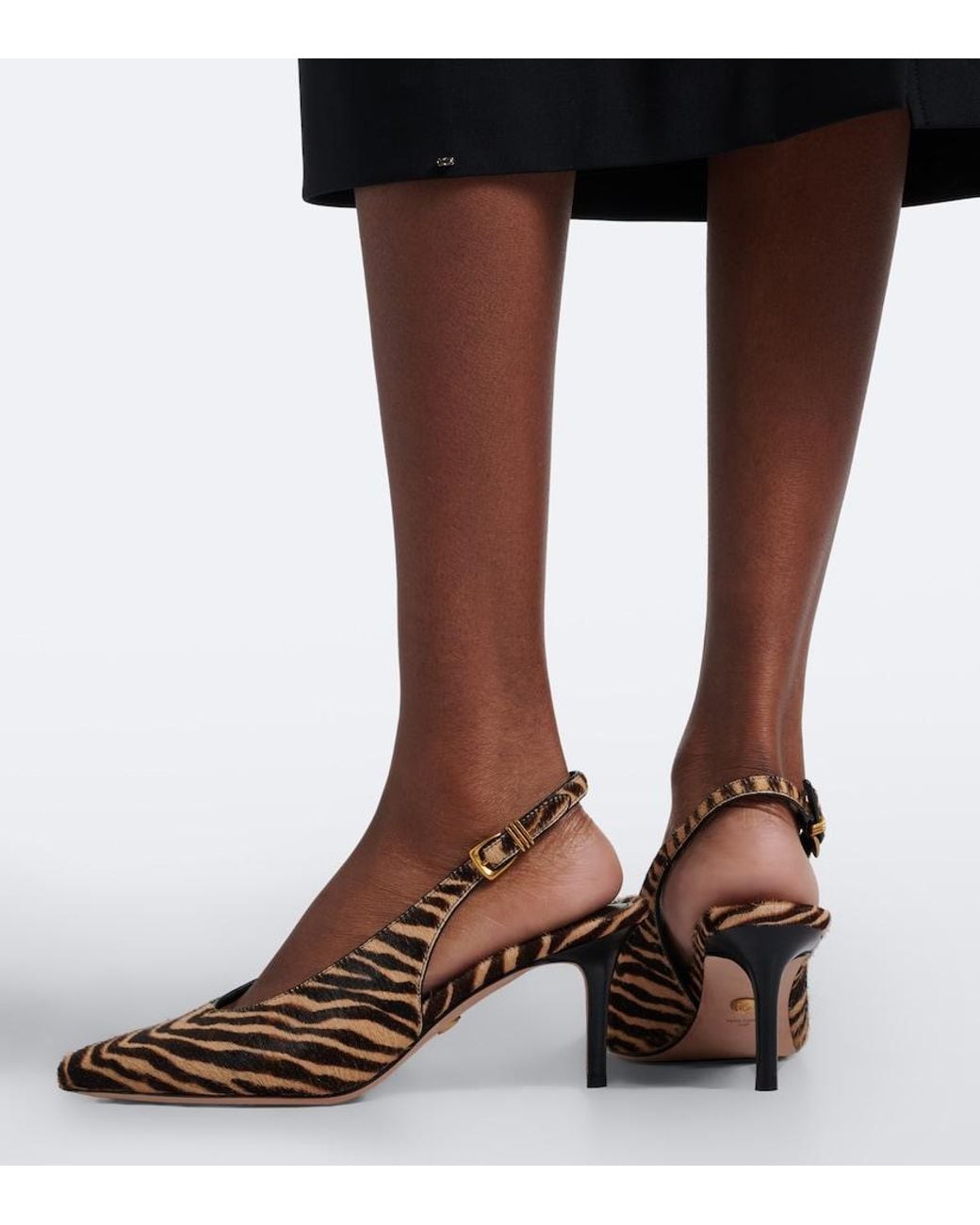 Veronica Beard Brown Luciana Calf Hair Slingback Pumps