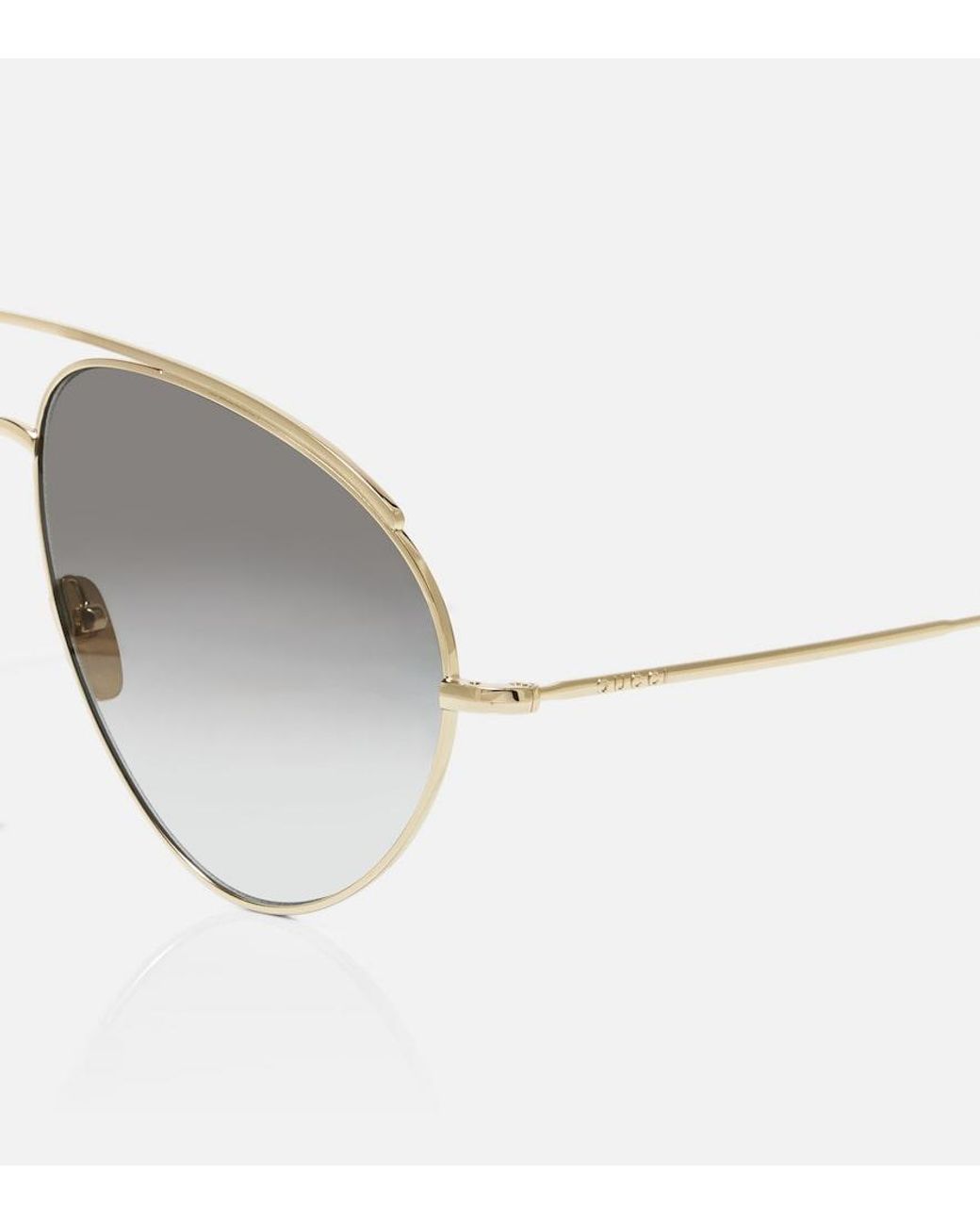 Gucci Gray Logo Aviator Sunglasses