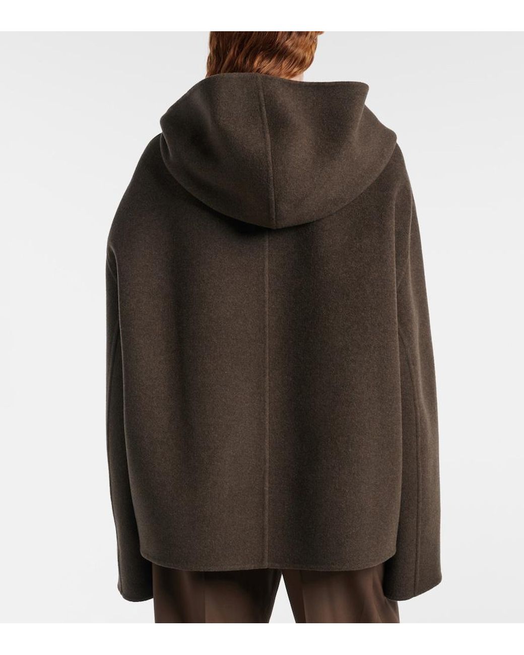 Khaite Brown Dolem Hooded Oversized Wool Jacket