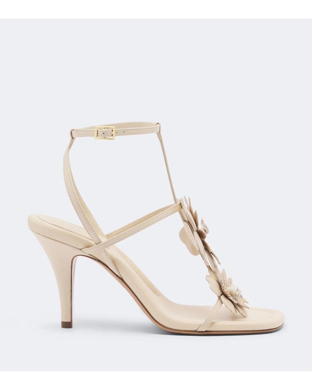 Zimmermann White Belara Floral-Applique Leather Sandals
