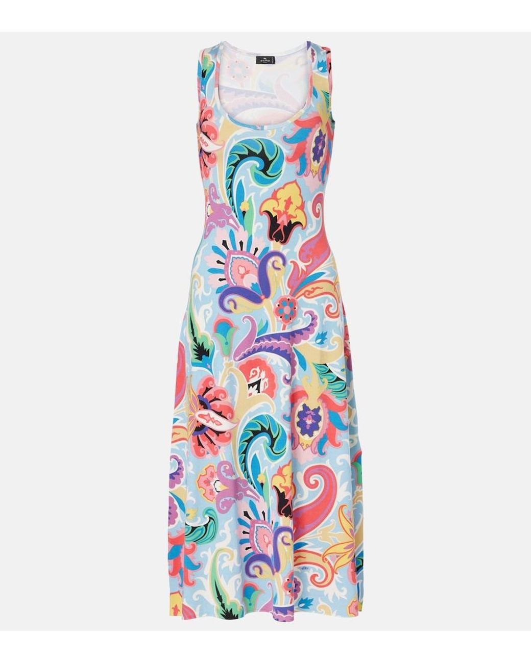 Etro White Paisley Silk-Blend Midi Dress