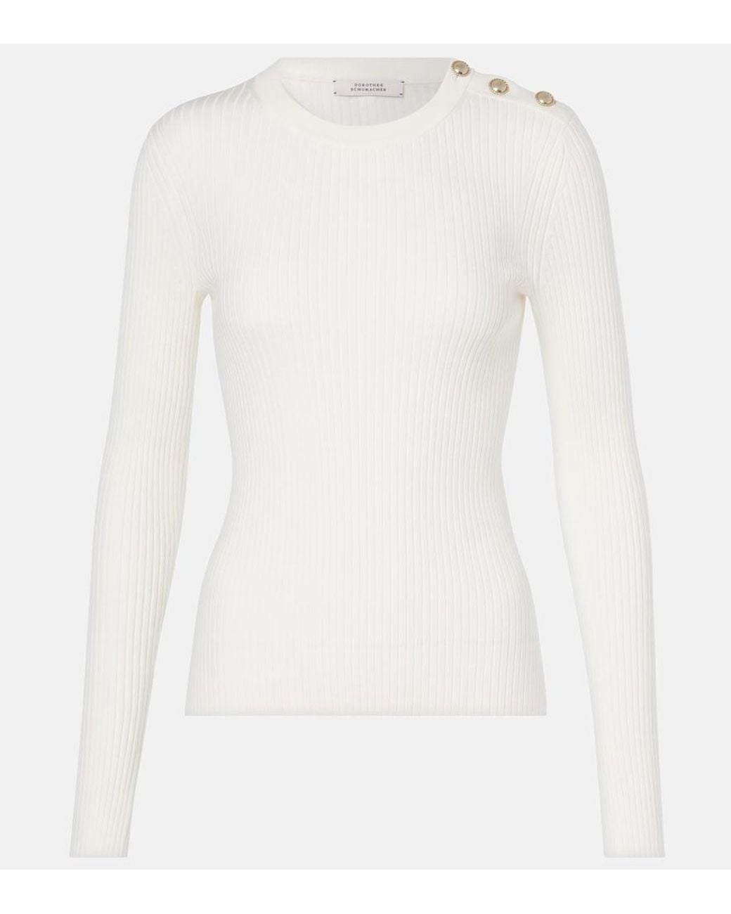 Dorothee Schumacher White Essential Ease Wool And Silk-Blend Sweater