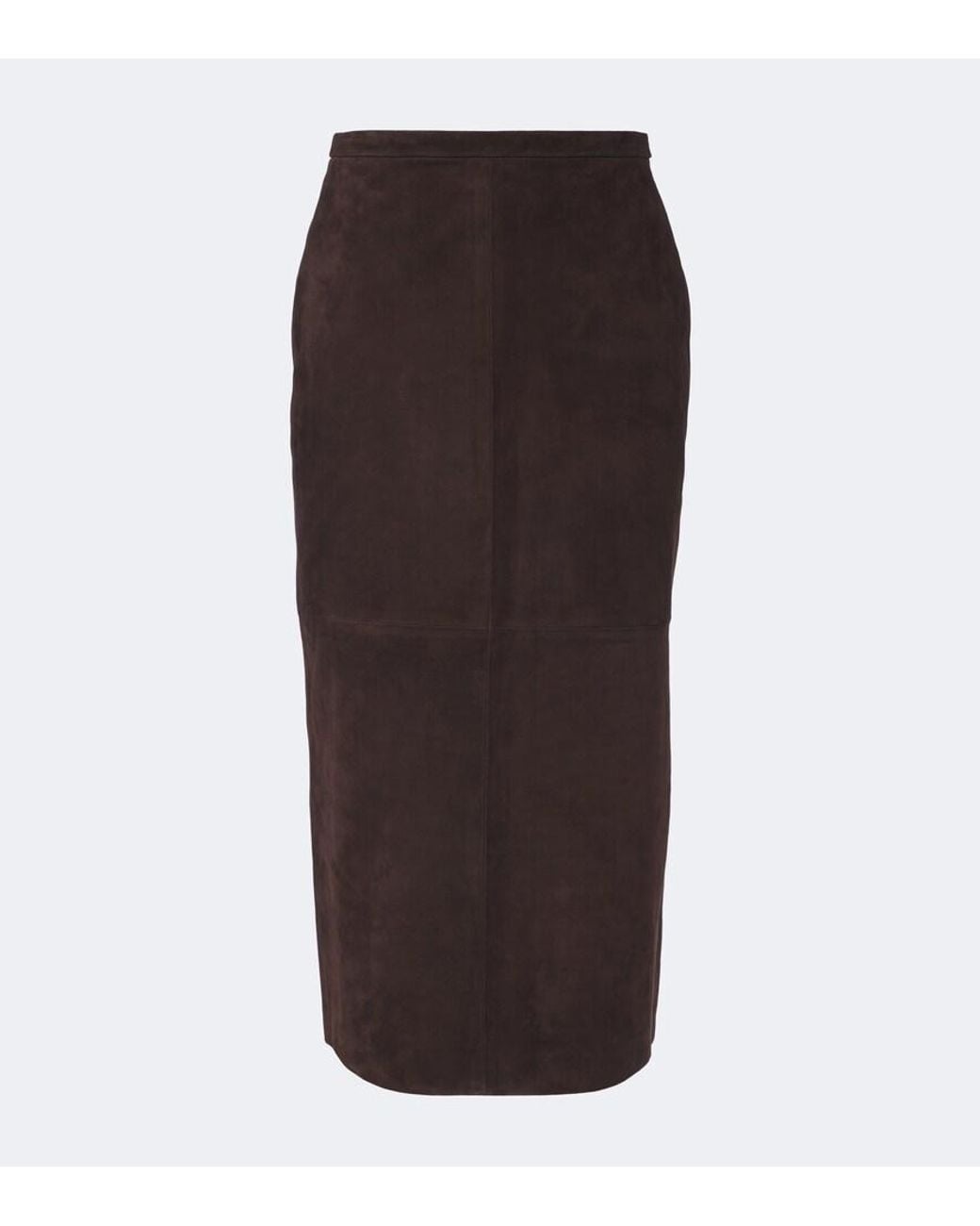 Nour Hammour Brown Alana Suede Pencil Skirt