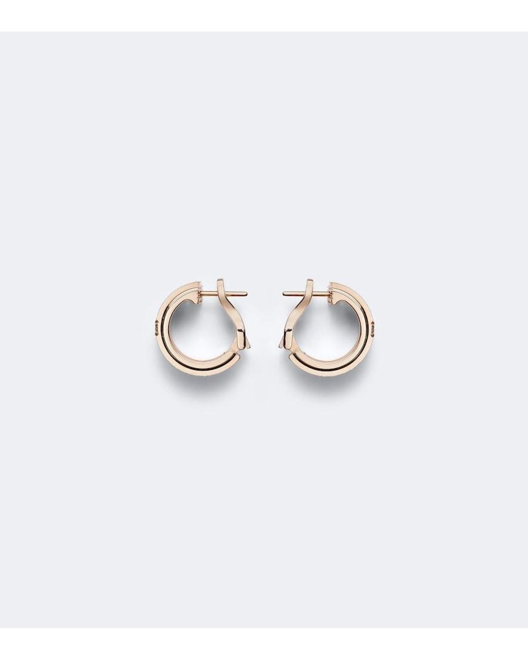 Piaget White Possession Decor Palace 18Kt Rose Hoop Earrings With Diamonds